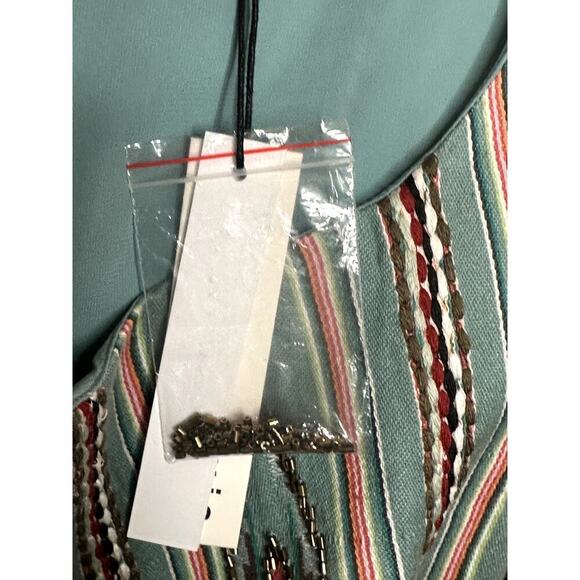 Alice + Olivia Clyde Sage Embellished Western Shift Dress - Size 6 NWT - Picture 5 of 9